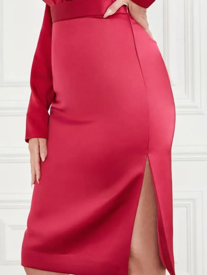 Women GUESS Bottoms Corsage Solid Pencil Skirt Viva Pink