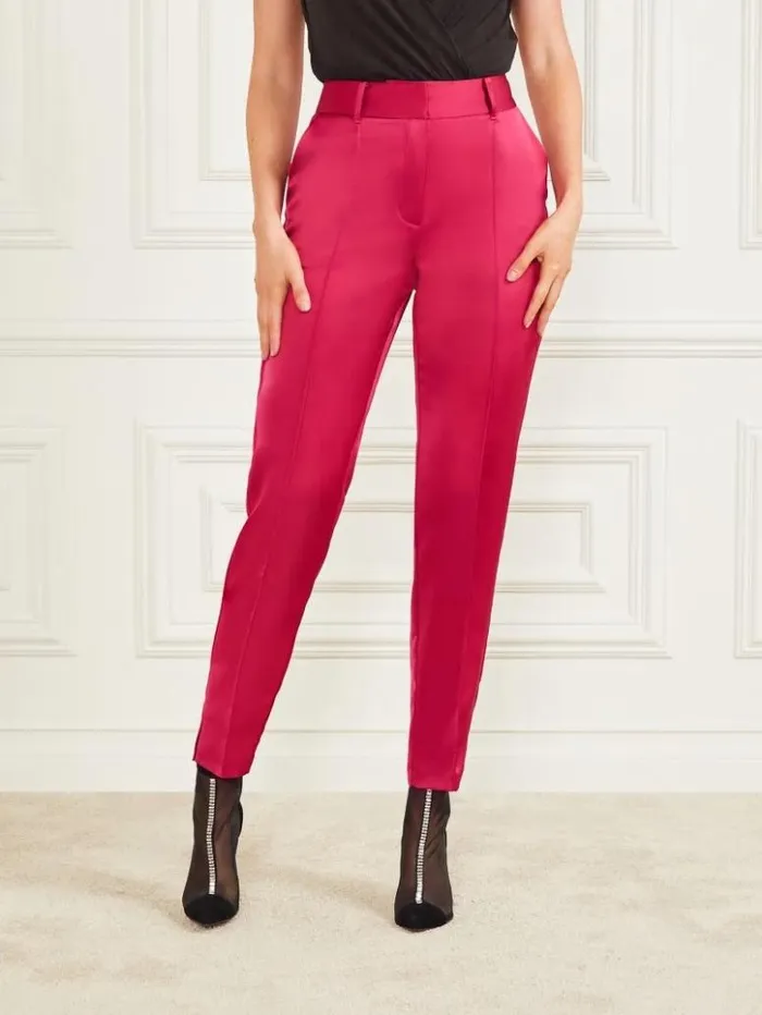 Women GUESS Bottoms Corsage Solid Skinny Pant Viva Pink