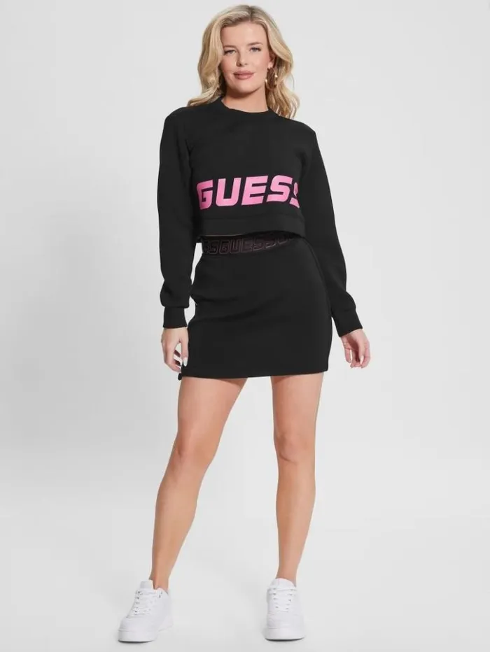 Women GUESS Bottoms Eco Aletha ScubaKnit Active Skirt Black
