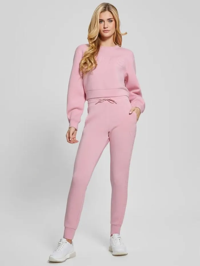 Women GUESS Bottoms Eco Allie Scuba Active Pants Face Powder