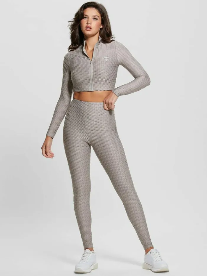 Women GUESS Bottoms Eco Delma Active Leggings Lunar Stone