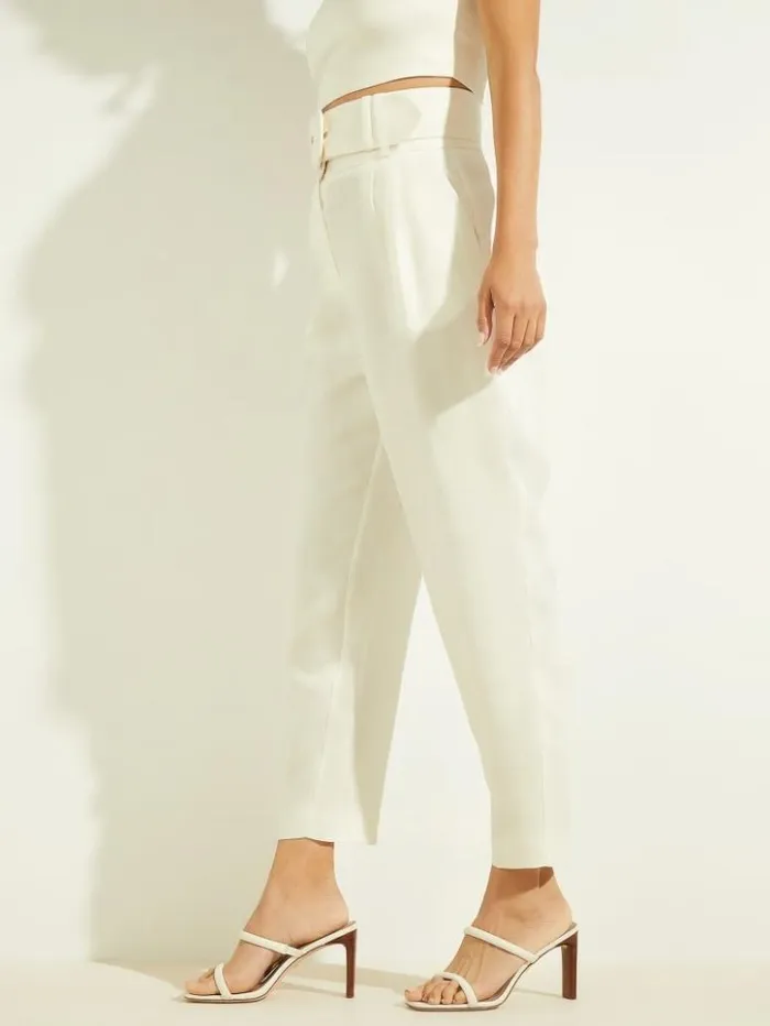 Women GUESS Bottoms Eco Hailey Pant Pale Pearl
