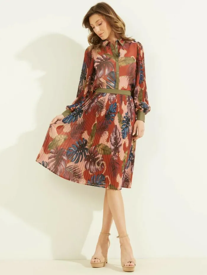 Women GUESS Bottoms Eco Josephine Skirt Tiki Club Print