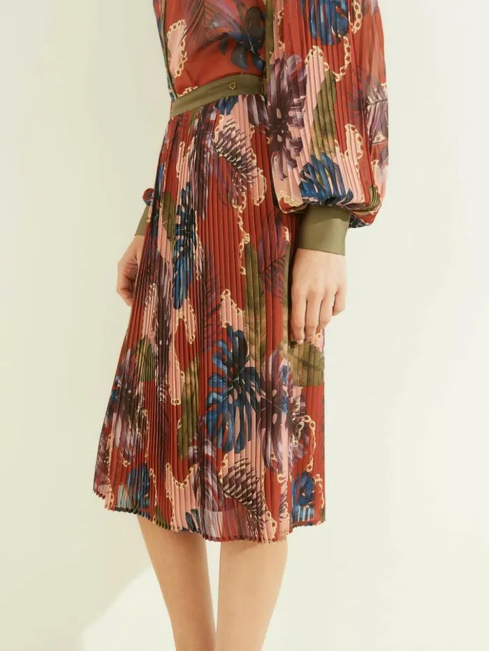Women GUESS Bottoms Eco Josephine Skirt Tiki Club Print