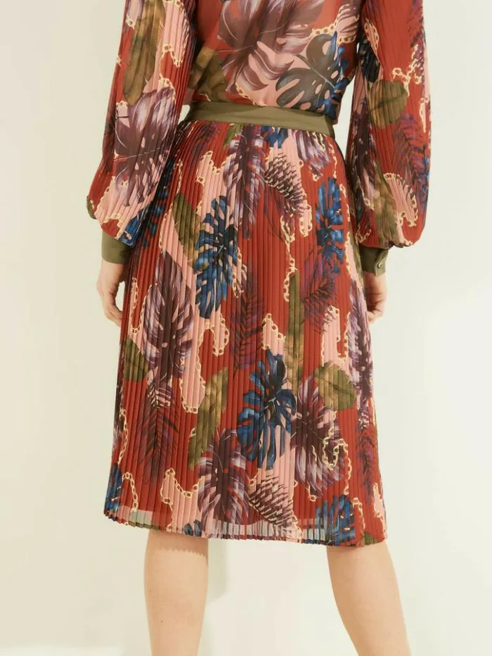 Women GUESS Bottoms Eco Josephine Skirt Tiki Club Print