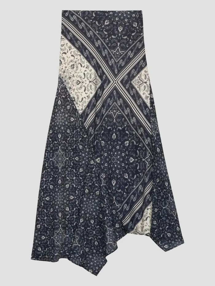 Women GUESS Bottoms Eco Katrina Printed Skirt Sashiko Square Bandana