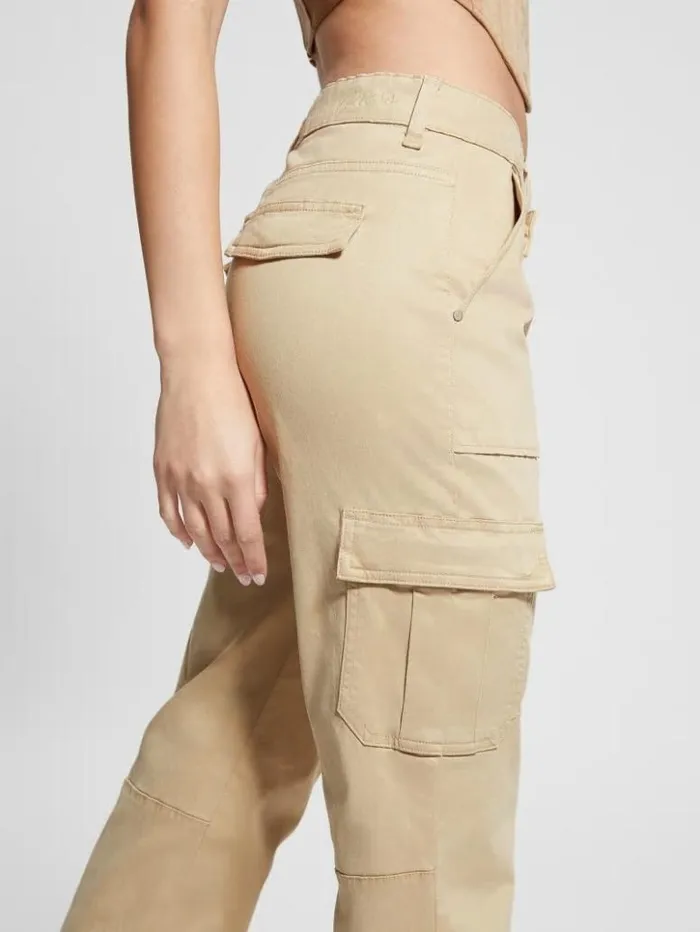 Women GUESS Bottoms Eco Sexy Cargo Pants Foamy Taupe
