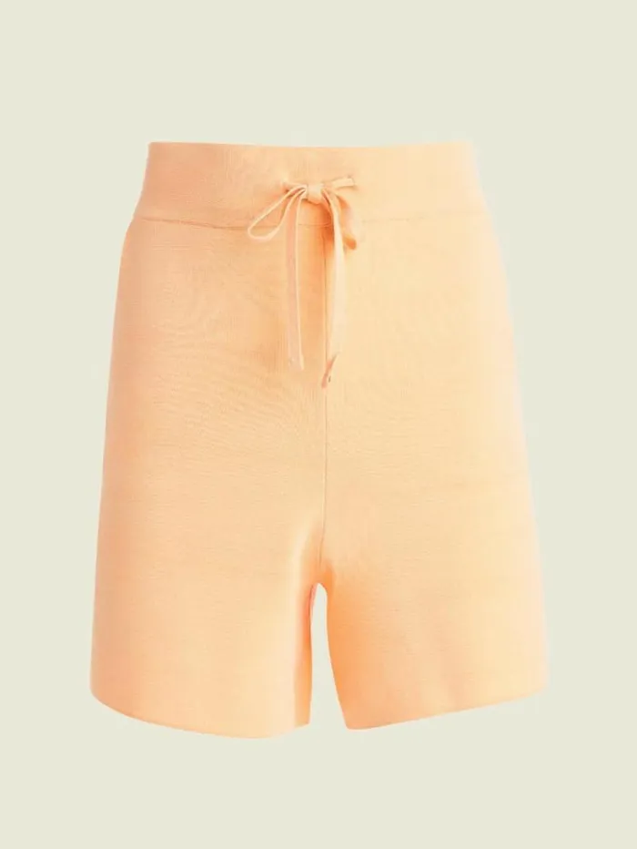 Women GUESS Bottoms Francesca SilkBlend Leisure Short Soft Peach