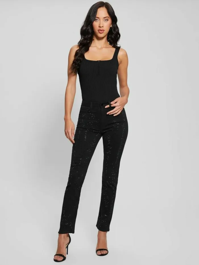 Women GUESS Bottoms Girly Satin Pants Black