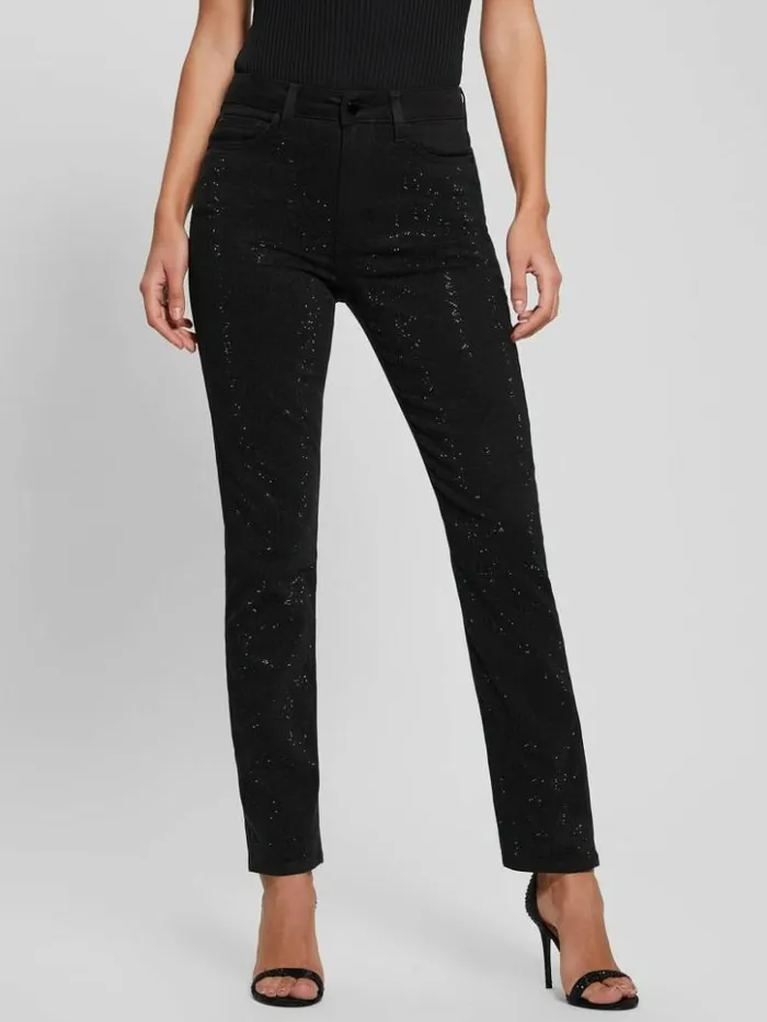 Women GUESS Bottoms Girly Satin Pants Black