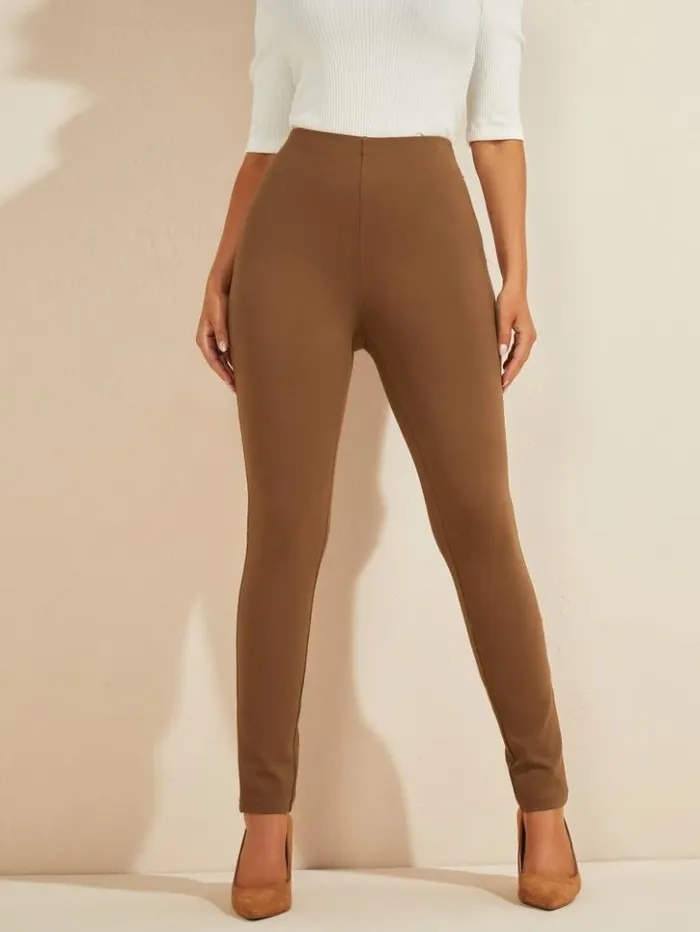 Women GUESS Bottoms Jane Ponte Legging Burnt Wood