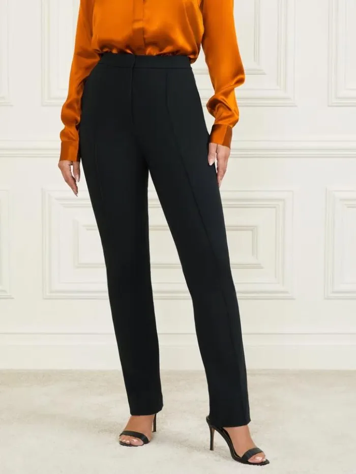 Women GUESS Bottoms Logan Straight Leg Pant Black