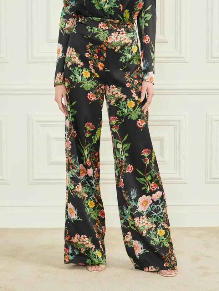 Women GUESS Bottoms Lucy Pant Black Beauty Print