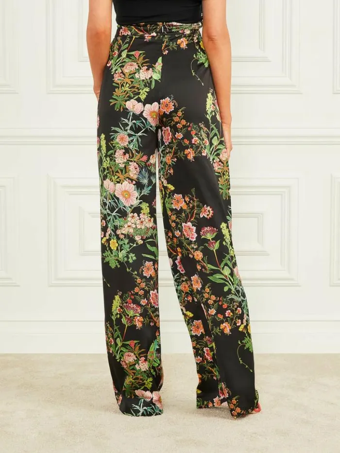 Women GUESS Bottoms Lucy Pant Black Beauty Print