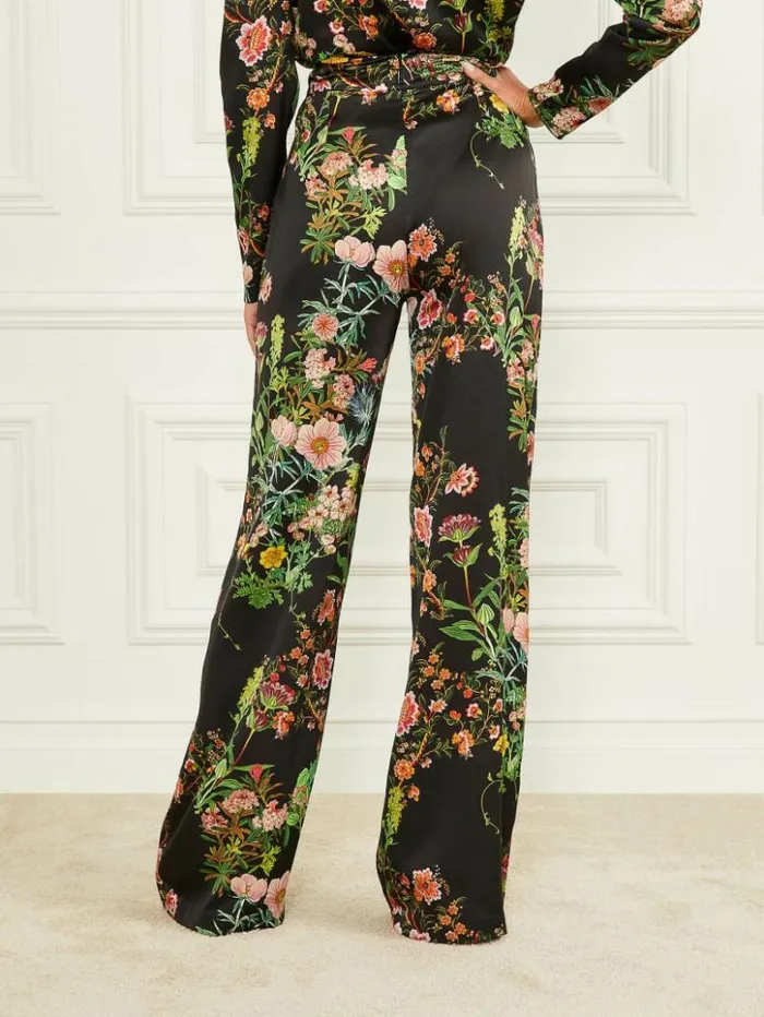 Women GUESS Bottoms Lucy Pant Black Beauty Print