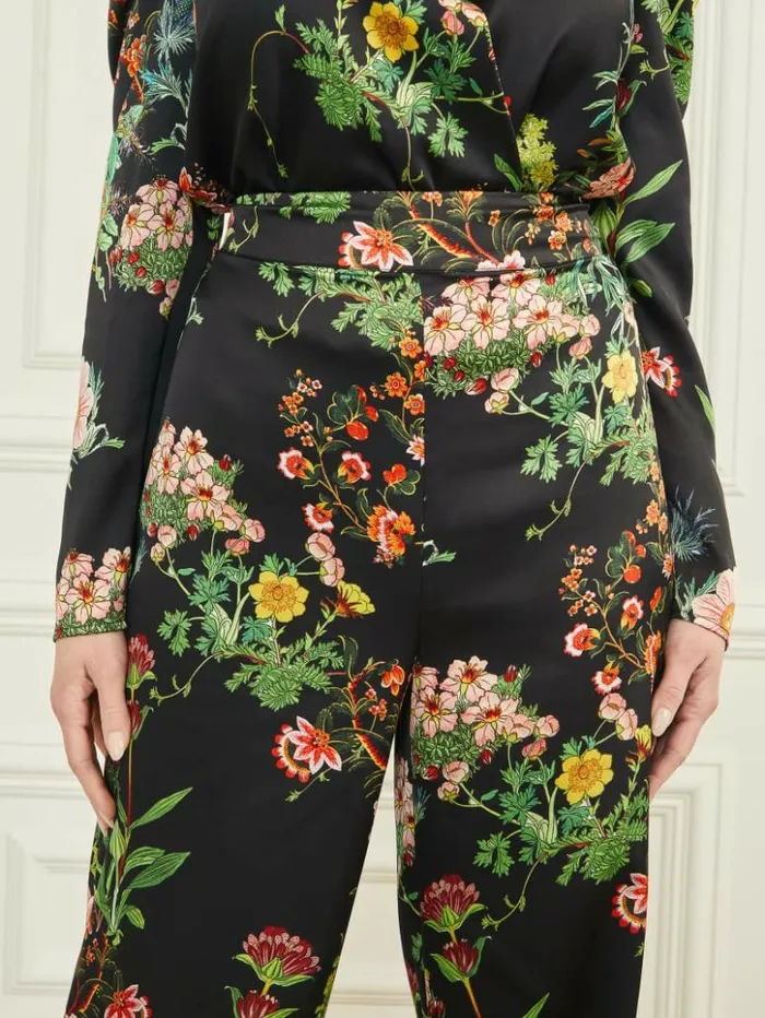Women GUESS Bottoms Lucy Pant Black Beauty Print