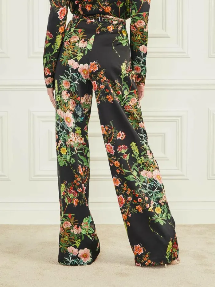 Women GUESS Bottoms Lucy Pant Black Beauty Print