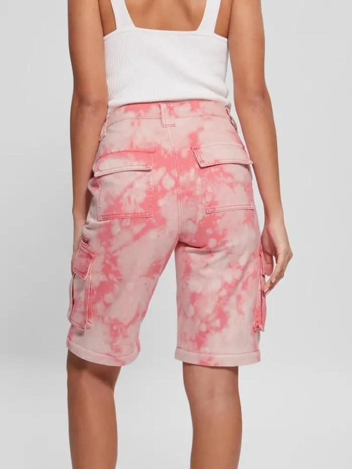 Women GUESS Bottoms Malia Convertible WideLeg Cargo Pants Morning Pink Tie Dye Women GUESS Bottoms Malia Convertible WideLeg Cargo Pants Morning Pink Tie Dye