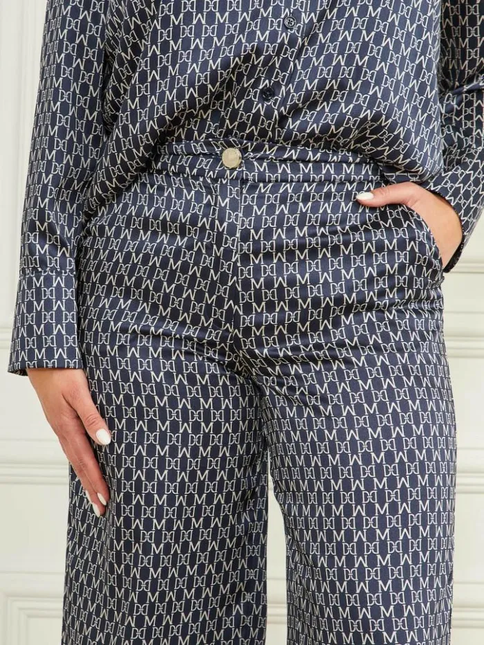 Women GUESS Bottoms New Monogram Pant New Monogram Secret Blue