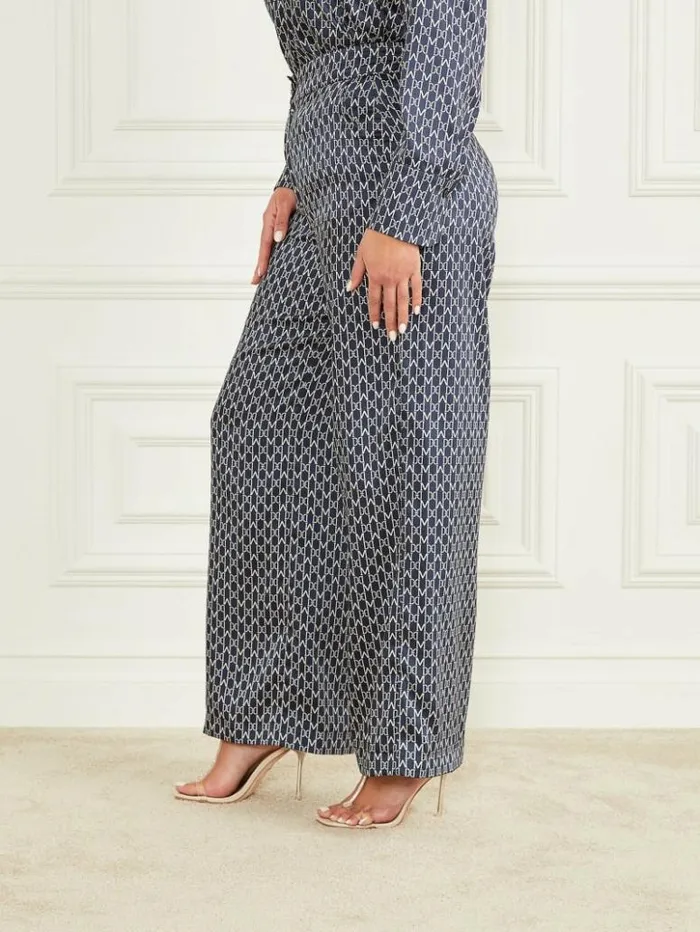 Women GUESS Bottoms New Monogram Pant New Monogram Secret Blue