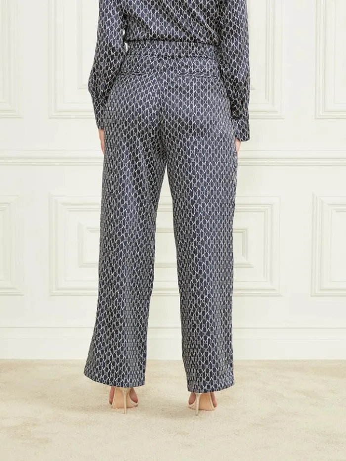 Women GUESS Bottoms New Monogram Pant New Monogram Secret Blue