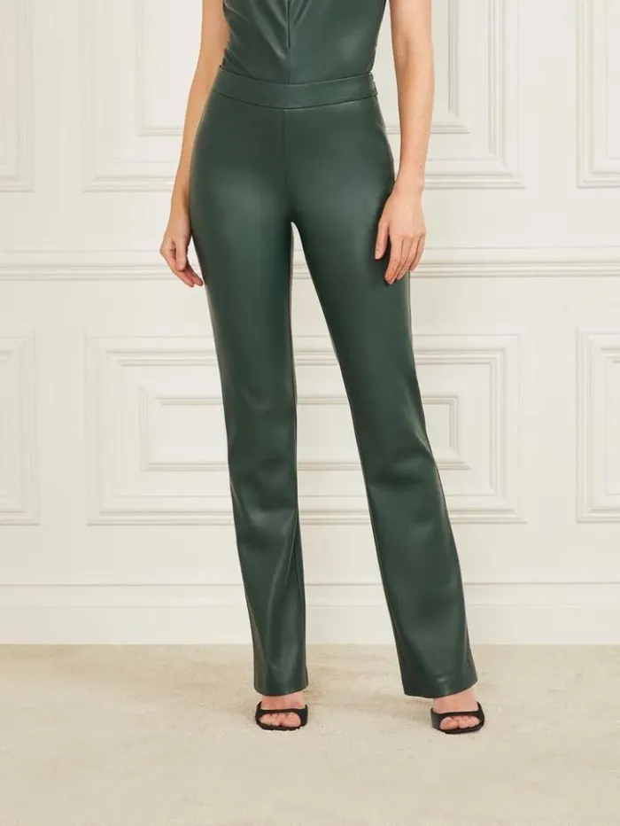 Women GUESS Bottoms Sally FauxLeather Pant Alpine Grove