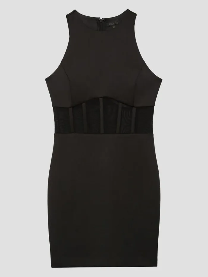 Women GUESS Dresses and Jumpsuits Eco Brenda Scuba Mini Dress Black