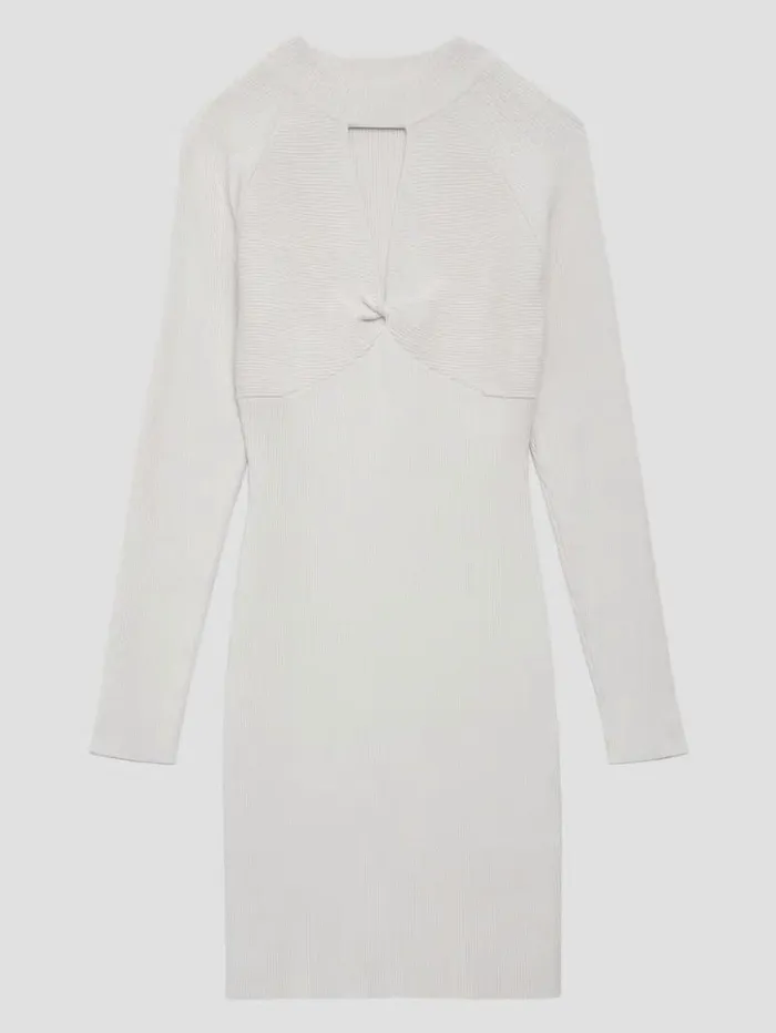 Women GUESS Dresses and Jumpsuits Eco Cambria Mock Neck Cutout Dress Dove White Women GUESS Dresses and Jumpsuits Eco Cambria Mock Neck Cutout Dress Dove White