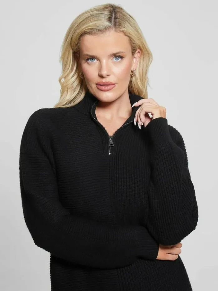 Women GUESS Dresses and Jumpsuits Eco Carmen Sweater Dress Black