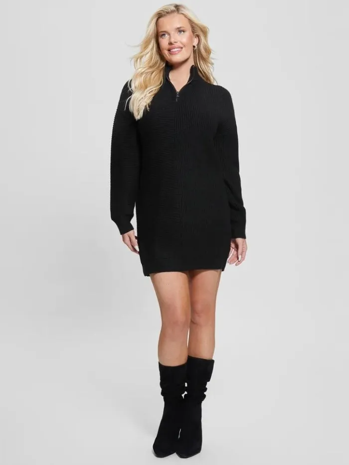 Women GUESS Dresses and Jumpsuits Eco Carmen Sweater Dress Black