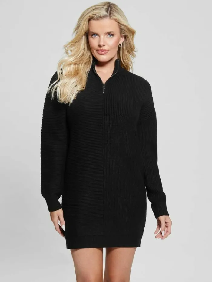 Women GUESS Dresses and Jumpsuits Eco Carmen Sweater Dress Black