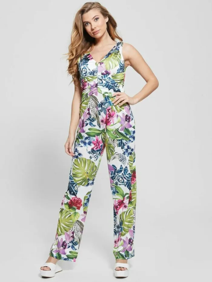 Women GUESS Dresses and Jumpsuits Eco Poplia Printed Jumpsuit Island Fancy
