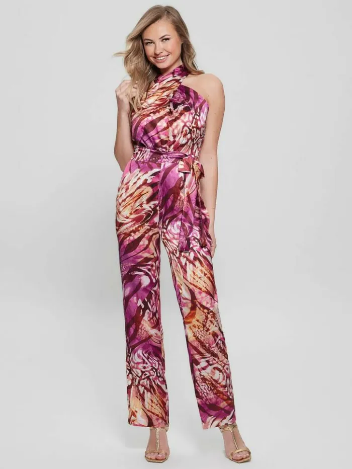 Women GUESS Dresses and Jumpsuits Eco Rose Printed Jumpsuit Colorfull Animalier Women GUESS Dresses and Jumpsuits Eco Rose Printed Jumpsuit Colorfull Animalier