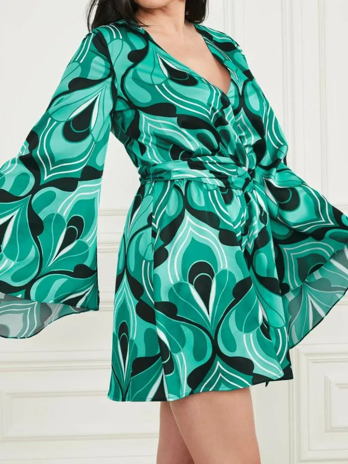 Women GUESS Dresses and Jumpsuits Emaya Romper Emerald City Print