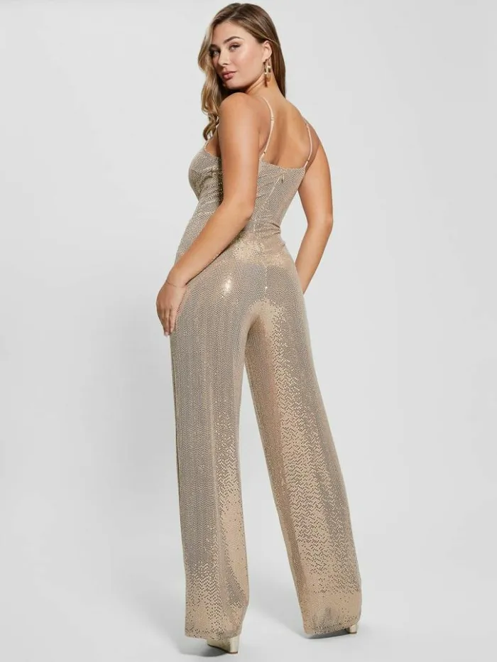 Women GUESS Dresses and Jumpsuits Fiarra Disco Jumpsuit Gold Multi