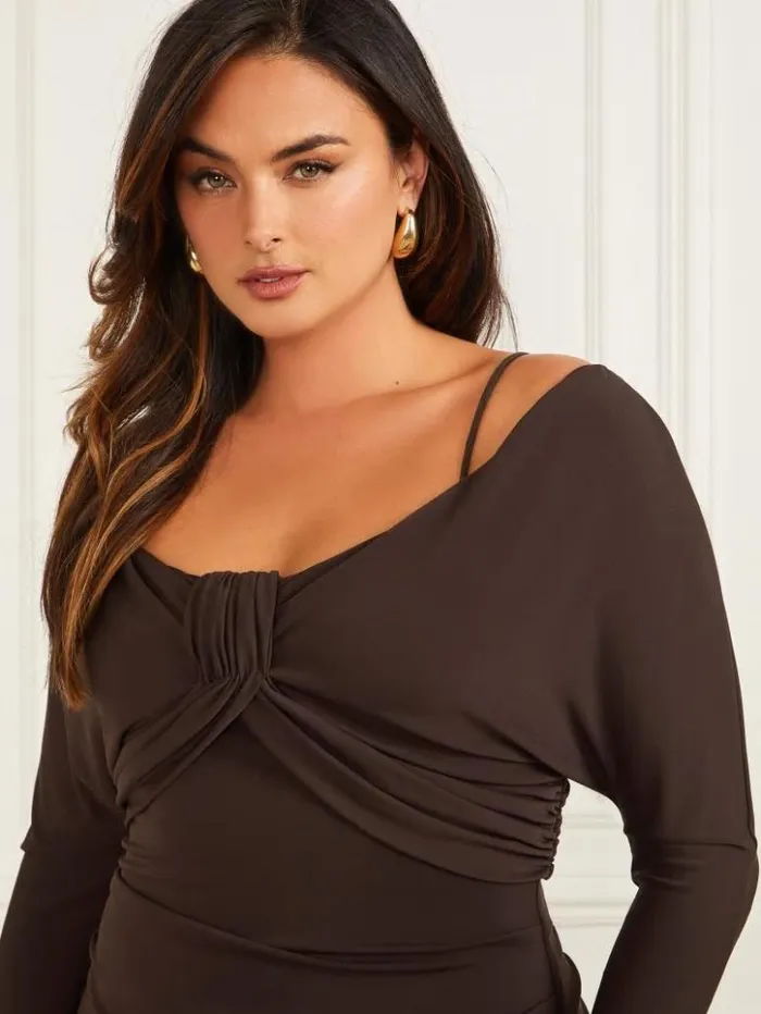 Women GUESS Dresses and Jumpsuits Giselle Bodycon Dress Cold Brew