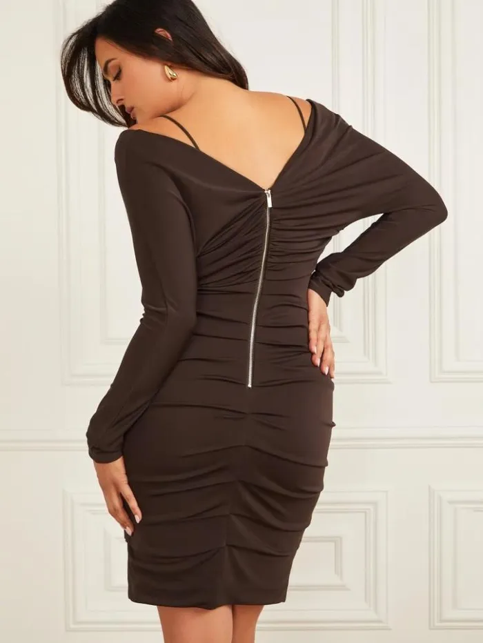 Women GUESS Dresses and Jumpsuits Giselle Bodycon Dress Cold Brew