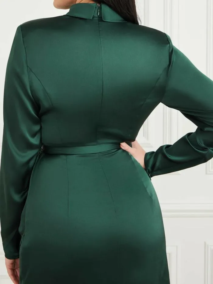 Women GUESS Dresses and Jumpsuits Kier Satin Dress Alpine Grove