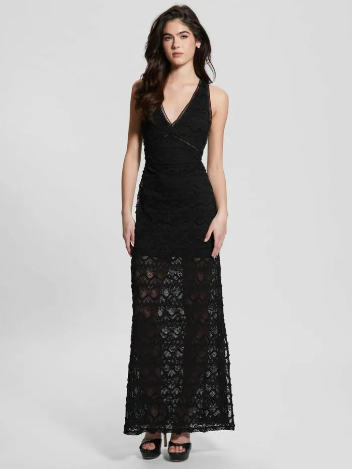 Women GUESS Dresses and Jumpsuits Liza Lace Maxi Dress Black