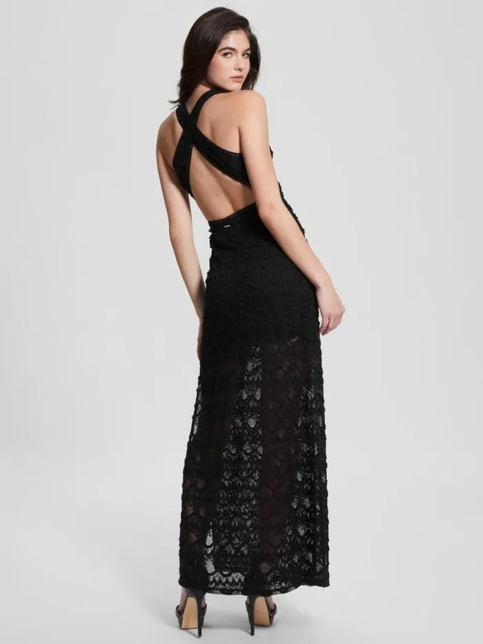 Women GUESS Dresses and Jumpsuits Liza Lace Maxi Dress Black