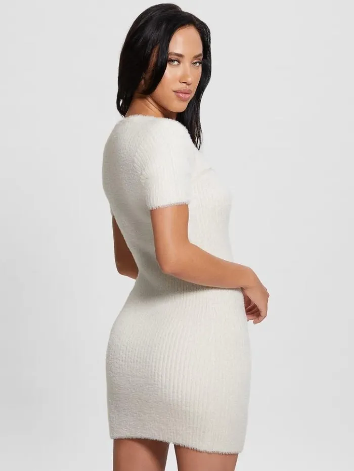 Women GUESS Dresses and Jumpsuits Meteor Detached Sleeve Knit Dress Dove White Women GUESS Dresses and Jumpsuits Meteor Detached Sleeve Knit Dress Dove White