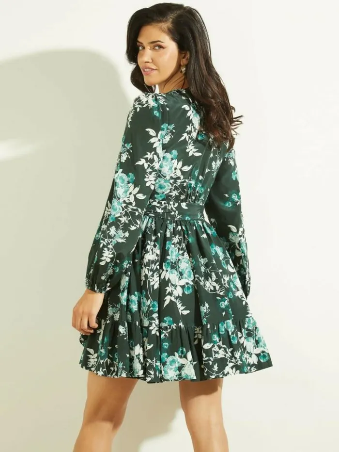 Women GUESS Dresses and Jumpsuits Petal Pose Wrap Dress Petal Pose Chenille Green Women GUESS Dresses and Jumpsuits Petal Pose Wrap Dress Petal Pose Chenille Green