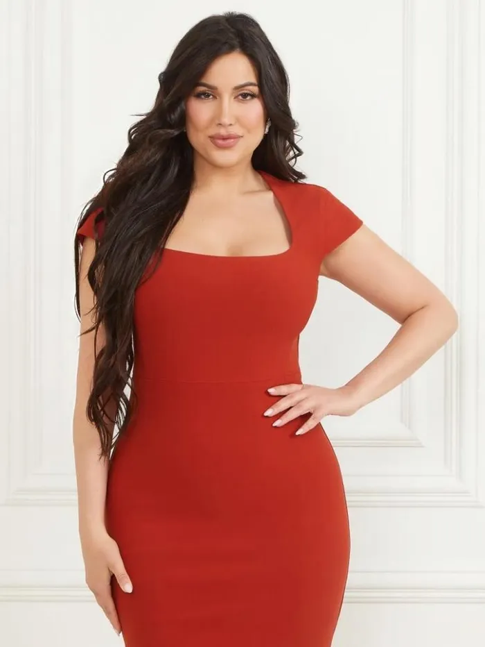Women GUESS Dresses and Jumpsuits Polly Pencil Dress Lacquer Red A503
