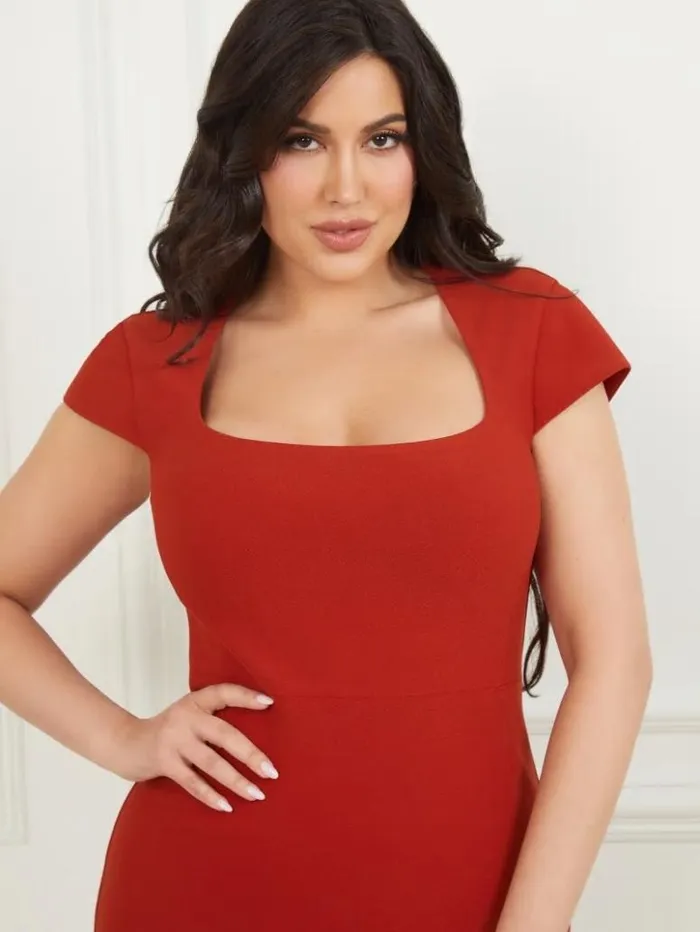 Women GUESS Dresses and Jumpsuits Polly Pencil Dress Lacquer Red A503