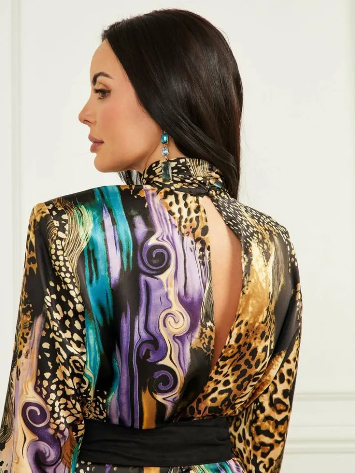 Women GUESS Dresses and Jumpsuits Purfection Print Dress Night Train Print
