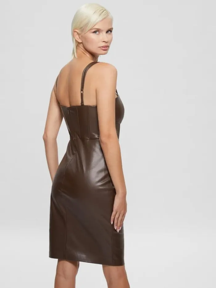 Women GUESS Dresses and Jumpsuits Reid FauxLeather Dress New Java Multi