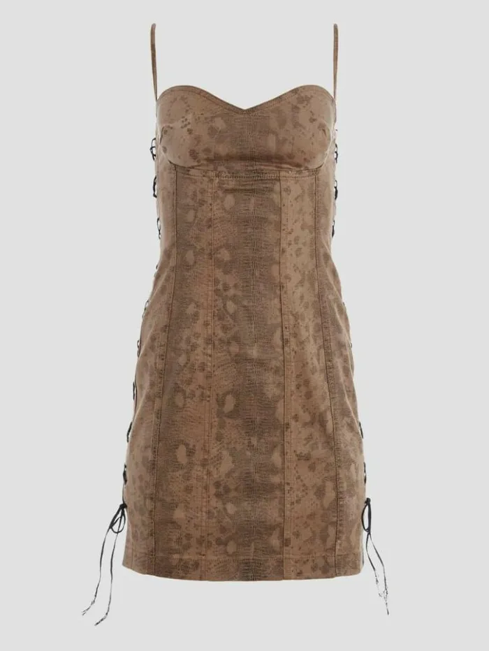 Women GUESS Dresses and Jumpsuits Rio Dress Brown Snake