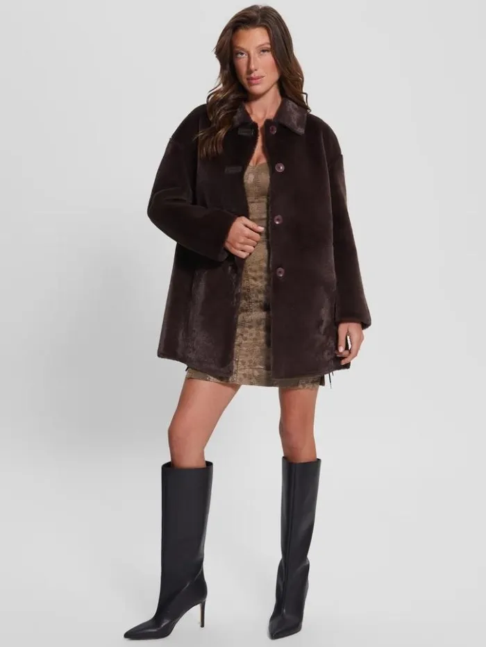 Women GUESS Dresses and Jumpsuits Rio Dress Brown Snake
