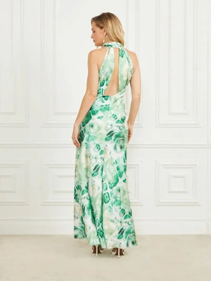 Women GUESS Dresses and Jumpsuits Sophia Maxi Halter Dress Roses Bouquet Print Women GUESS Dresses and Jumpsuits Sophia Maxi Halter Dress Roses Bouquet Print