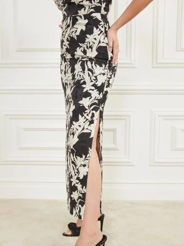 Women GUESS Dresses and Jumpsuits Sunburst Satin Maxi Dress Sunburst Black Print Women GUESS Dresses and Jumpsuits Sunburst Satin Maxi Dress Sunburst Black Print